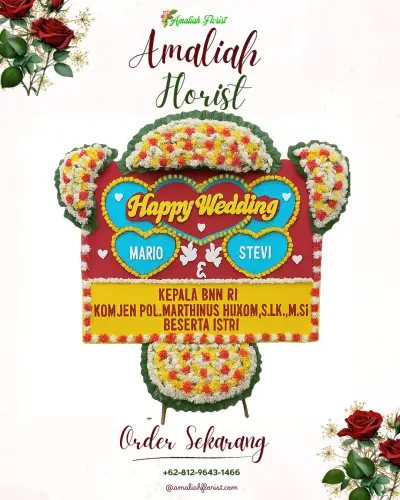 Karangan Papan Bunga Pernikahan di Mengani